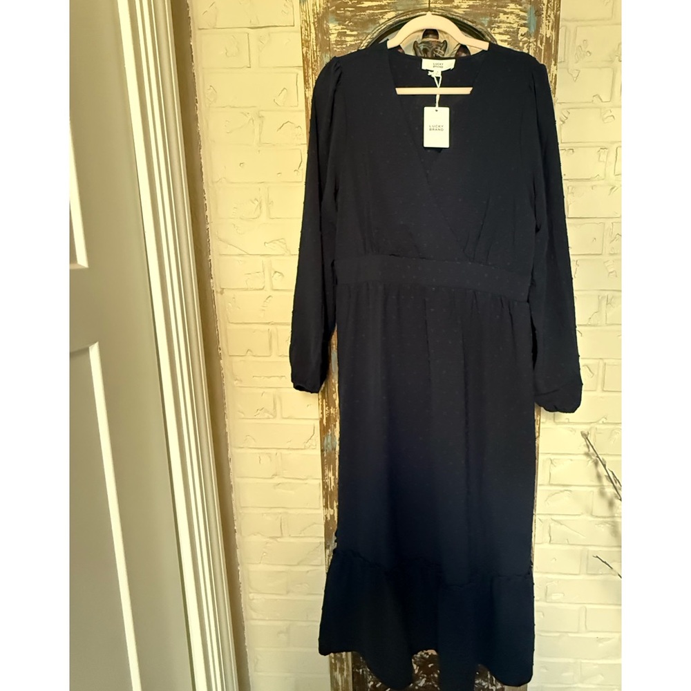 Lucky Brand Dark Blue Long Sleeve Dress